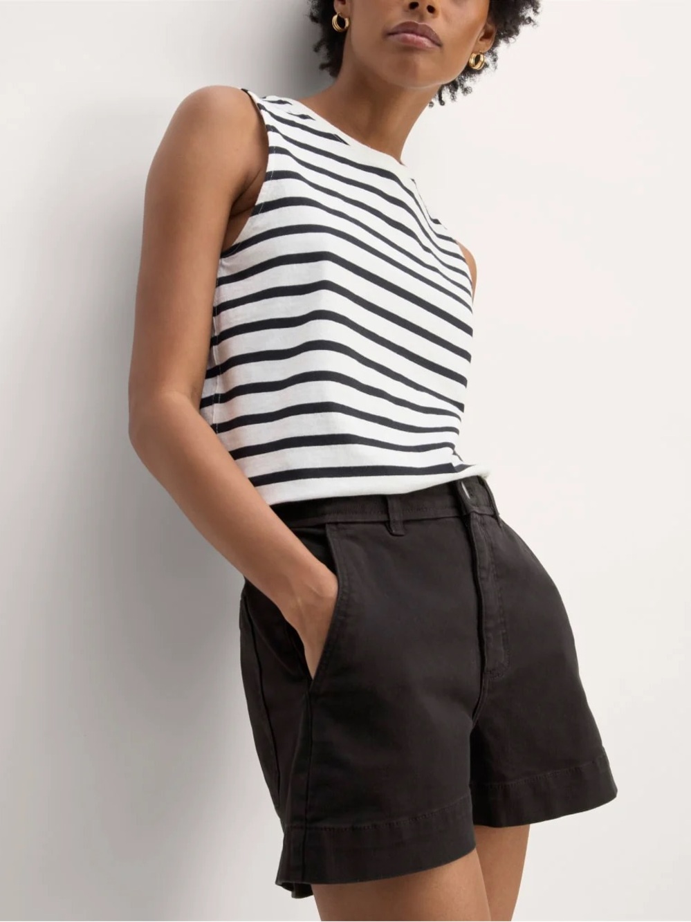 Everlane Women's Black Shorts size 14 ORGANIC WAY-HIGH® SHORTIE SHORT